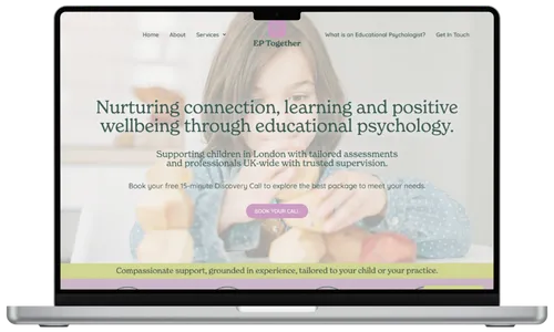 creative web design and branding for educational psychologist
