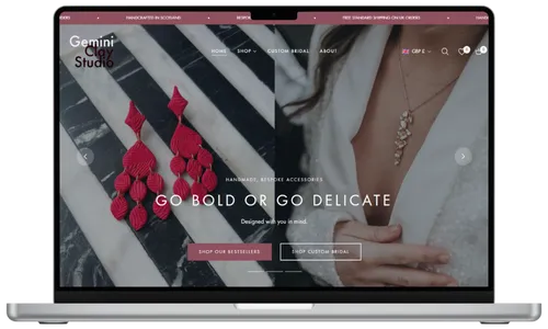 shopify web design for wedding jewellery